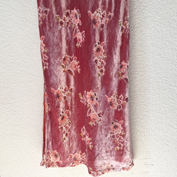 Hutch Dress Anthropologie Hayden Slip Maxi Burnout Velvet Floral Boho Pink Small - Picture 6 of 14